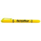 FLEXOFFICE Szövegkiemelő, 1,0/4,0 mm, kétvégű, FLEXOFFICE "HL01", sárga