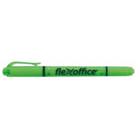 FLEXOFFICE Szövegkiemelő, 1,0/4,0 mm, kétvégű, FLEXOFFICE "HL01", zöld