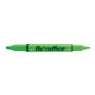 FLEXOFFICE Szövegkiemelő, 1,0/4,0 mm, kétvégű, FLEXOFFICE "HL01", zöld