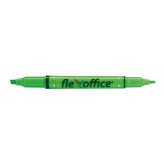   FLEXOFFICE Szövegkiemelő, 1,0/4,0 mm, kétvégű, FLEXOFFICE "HL01", zöld