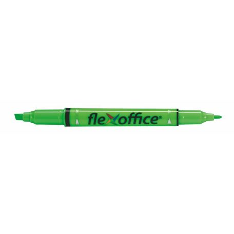 FLEXOFFICE Szövegkiemelő, 1,0/4,0 mm, kétvégű, FLEXOFFICE "HL01", zöld