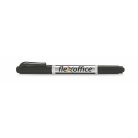FLEXOFFICE Alkoholos marker, 0,4/1,0 mm, kúpos, kétvégű, FLEXOFFICE "PM01", fekete
