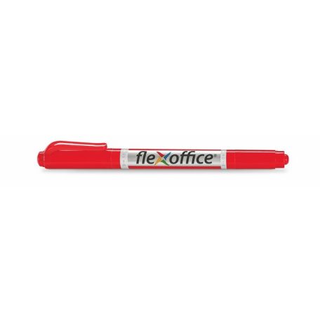 FLEXOFFICE Alkoholos marker, 0,4/1,0 mm, kúpos, kétvégű, FLEXOFFICE "PM01", piros