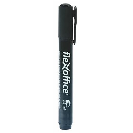 FLEXOFFICE Alkoholos marker, 1,5 mm, kúpos, FLEXOFFICE "PM03", fekete
