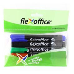   FLEXOFFICE Alkoholos marker, 1,5 mm, kúpos, FLEXOFFICE "PM03", 4 különböző szín