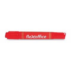   FLEXOFFICE Alkoholos marker, 0,8/6,0 mm, kúpos/vágott, kétvégű, FLEXOFFICE "PM04", piros