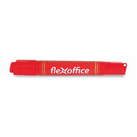 FLEXOFFICE Alkoholos marker, 0,8/6,0 mm, kúpos/vágott, kétvégű, FLEXOFFICE "PM04", piros