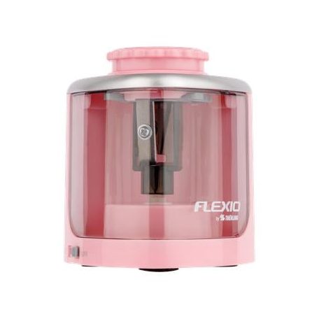 FLEXOFFICE Hegyező, elemes, asztali, FLEXOFFICE "Flexio", rózsaszín