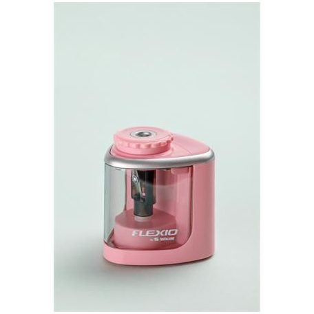 FLEXOFFICE Hegyező, elemes, asztali, FLEXOFFICE "Flexio", rózsaszín