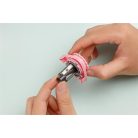 FLEXOFFICE Hegyező, elemes, asztali, FLEXOFFICE "Flexio", rózsaszín