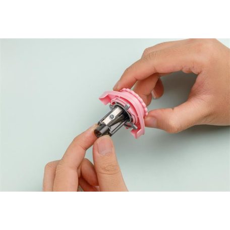 FLEXOFFICE Hegyező, elemes, asztali, FLEXOFFICE "Flexio", rózsaszín