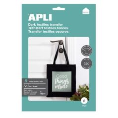   APLI Fólia, vasalható, A4, tintasugaras nyomtatóba, sötét pólóhoz, APLI