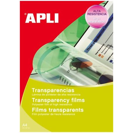 APLI Fólia, írásvetítőhöz, A4, tintasugaras nyomtatóba, APLI