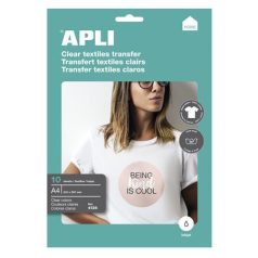   APLI Fólia, vasalható, A4, tintasugaras nyomtatóba, fehér pólóhoz, APLI