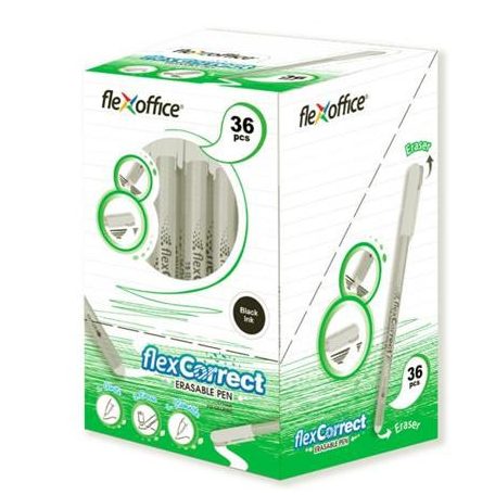 FLEXOFFICE Zseléstoll, 0,25 mm, kupakos, törölhető, FLEXOFFICE "FlexCorrect", kék