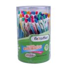 FLEXOFFICE Zseléstoll, 0,35 mm, nyomógombos, vegyes színű test, FLEXOFFICE "Trendee", kék