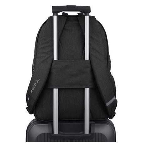 GABOL Hátizsák, iskolatáska, notebook tartóval, cipzáras, GABOL "Wolf", fekete