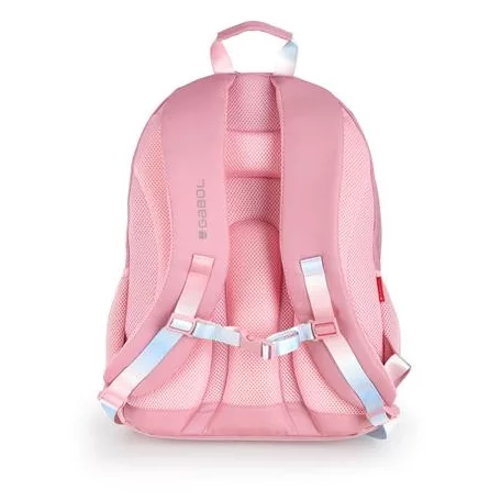 GABOL Hátizsák, iskolatáska, cipzáras, GABOL "Glam", rózsaszín csillámos