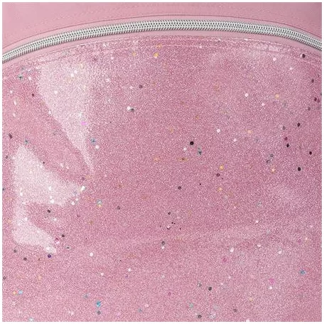 GABOL Hátizsák, iskolatáska, cipzáras, GABOL "Glam", rózsaszín csillámos