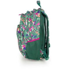   GABOL Hátizsák, iskolatáska, cipzáras, GABOL "Vida", zöld, trópusi mintás