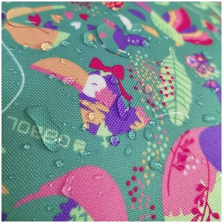 GABOL Hátizsák, iskolatáska, cipzáras, GABOL "Vida", zöld, trópusi mintás