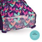 GABOL Hátizsák, iskolatáska, cipzáras, GABOL "Kokoro", lila, szívek