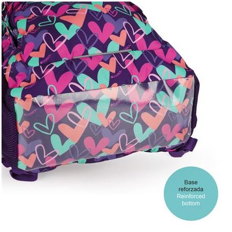 GABOL Hátizsák, iskolatáska, cipzáras, GABOL "Kokoro", lila, szívek