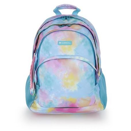 GABOL Hátizsák, iskolatáska, cipzáras, GABOL "Mystic", világoskék, batikolt hatású