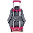 GABOL Hátizsák, iskolatáska, cipzáras, GABOL "Secret", szürke, virágmintás