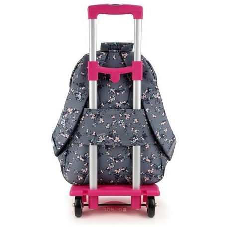 GABOL Hátizsák, iskolatáska, cipzáras, GABOL "Secret", szürke, virágmintás