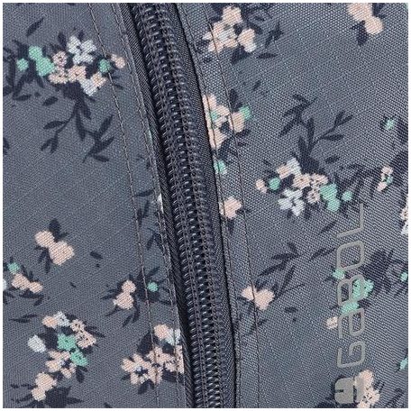 GABOL Hátizsák, iskolatáska, cipzáras, GABOL "Secret", szürke, virágmintás