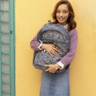 GABOL Hátizsák, iskolatáska, cipzáras, GABOL "Secret", szürke, virágmintás