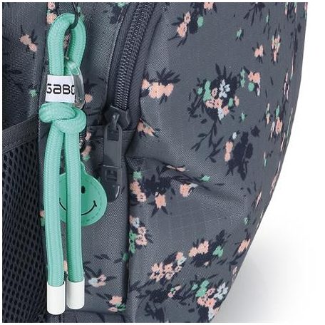 GABOL Hátizsák, iskolatáska, cipzáras, GABOL "Secret", szürke, virágmintás