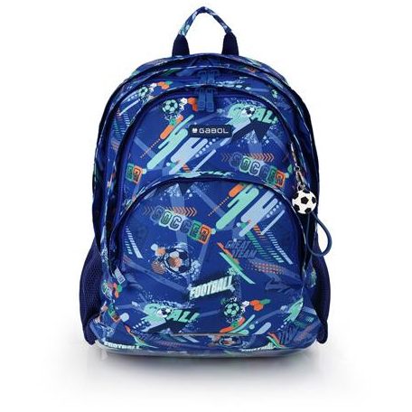 GABOL Hátizsák, iskolatáska, cipzáras, GABOL "Crew", kék, foci