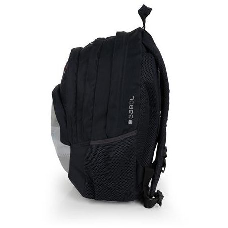 GABOL Hátizsák, iskolatáska, cipzáras, GABOL "Trick", szürke-fekete, gördeszka