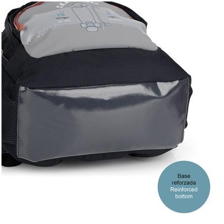 GABOL Hátizsák, iskolatáska, cipzáras, GABOL "Trick", szürke-fekete, gördeszka