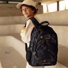 GABOL Hátizsák, iskolatáska, cipzáras, GABOL "Byte", fekete, geometrikus mintás