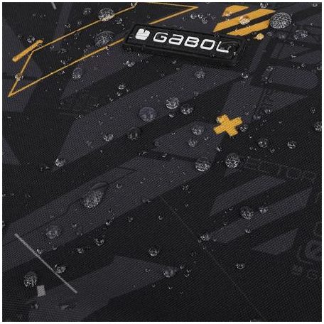 GABOL Hátizsák, iskolatáska, cipzáras, GABOL "Byte", fekete, geometrikus mintás