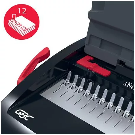 GBC Spirálozógép, műanyag spirálkötéshez, manuális, 165 lap, GBC "CombBind CB12"