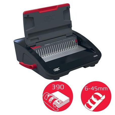 GBC Spirálozógép, műanyag spirálkötéshez, elektromos, 390 lap, GBC "CombBind CB25E"