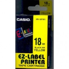   CASIO Feliratozógép szalag, 18 mm x 8 m, CASIO, sárga-fekete