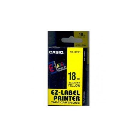 CASIO Feliratozógép szalag, 18 mm x 8 m, CASIO, sárga-fekete