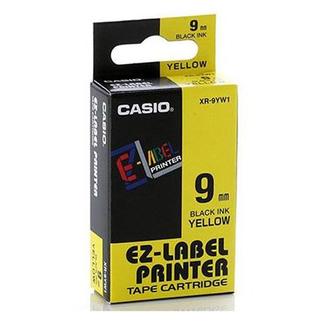 CASIO Feliratozógép szalag, 9 mm x 8 m, CASIO, sárga-fekete