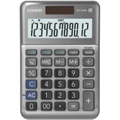   CASIO Számológép, asztali, 12 számjegy, CASIO "MS-120 FM", szürke