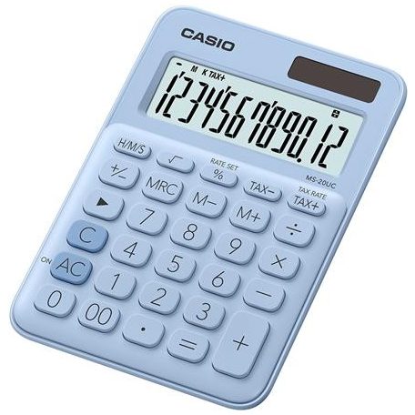 CASIO Számológép, asztali, 12 számjegy, CASIO, "MS 20 UC", világoskék