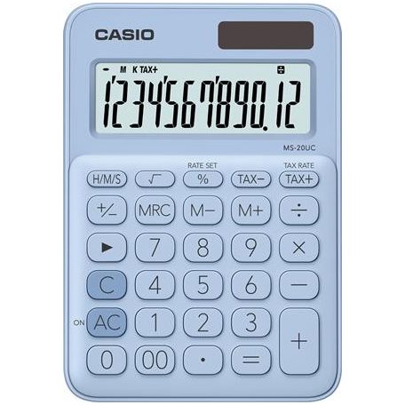 CASIO Számológép, asztali, 12 számjegy, CASIO, "MS 20 UC", világoskék