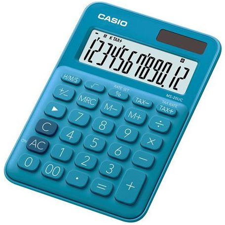 CASIO Számológép, asztali, 12 számjegy, CASIO, "MS 20 UC", kék
