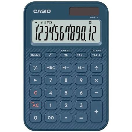 CASIO Számológép, asztali, 12 számjegy, CASIO, "MS 20 YC", kék
