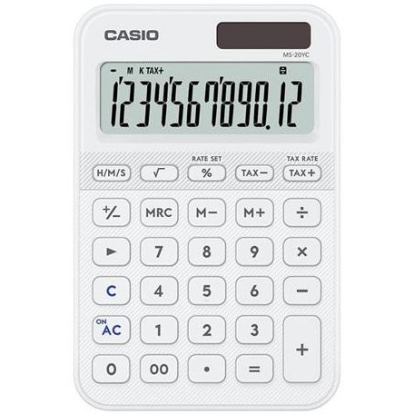 CASIO Számológép, asztali, 12 számjegy, CASIO, "MS 20 YC", fehér