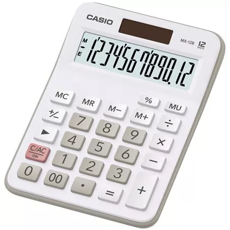 CASIO Számológép, asztali, 12 számjegy, CASIO "MX 12WE", fehér